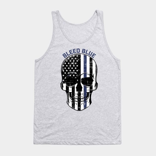 Bleed Blue for Police and Law Enforcement Officers Tank Top by Magic Moon